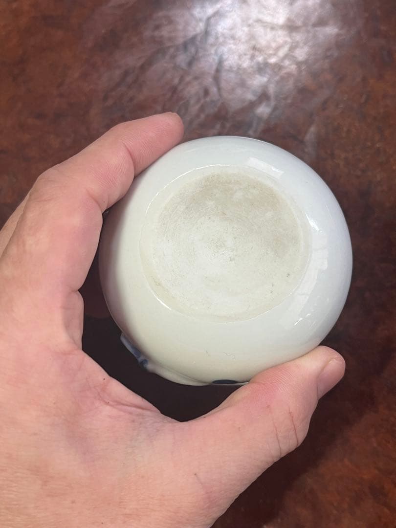 珍品　瀬戸　古伊万里　盃台　無傷完品　吉祥　染付　蕎麦猪口　そば猪口　民芸　民藝