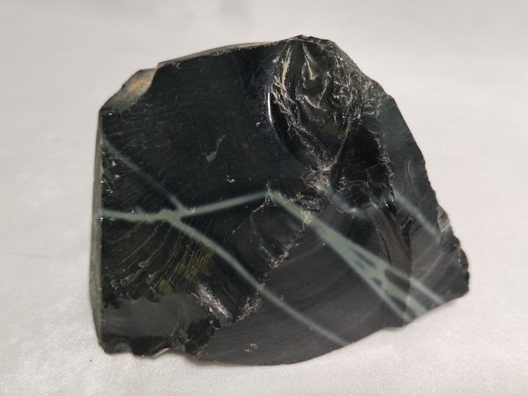 パワーストーン　天然石　原石　スパイダーウェブオブシディアン　260g　184