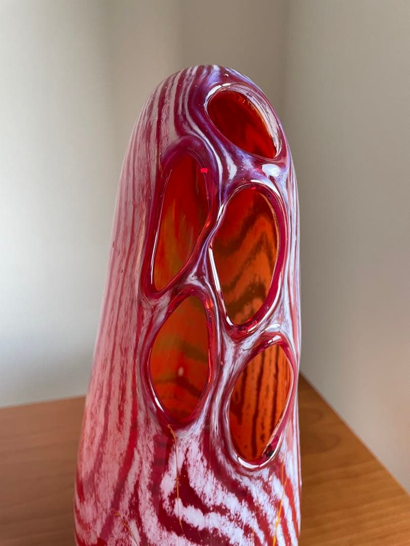 【現品・即購入OK】ガラス花瓶　ガラスオブジェ　フラワーベース　作家物