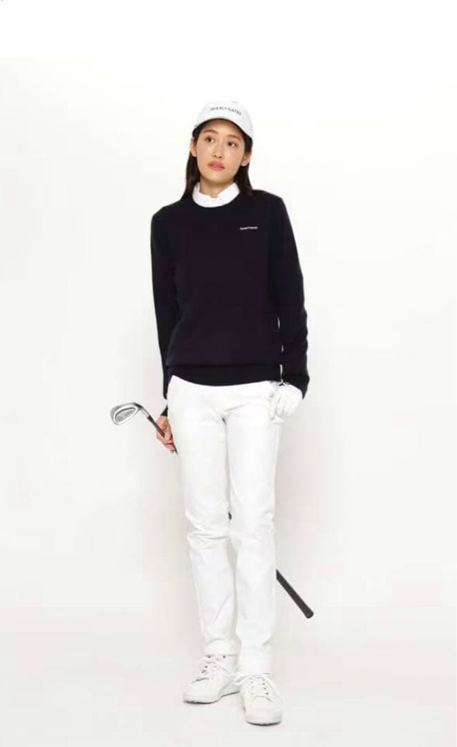 PERLYGATES ストレッチ ドビー変形ダイヤ柄レディースパンツ