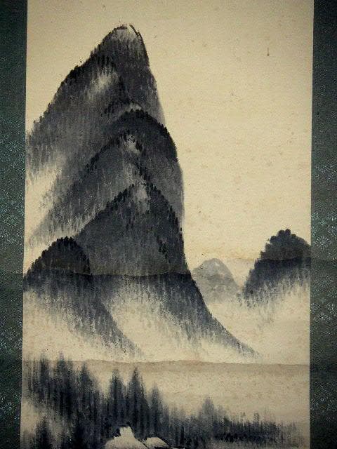 ♥掛軸　山水画　 西尾 楚江 　恵那市　掛け軸　骨董品