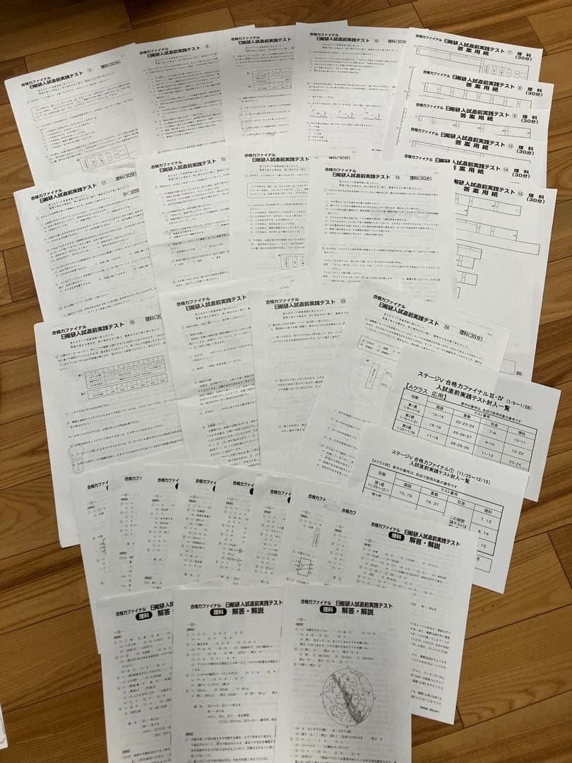 日能研 小6 全国公開模試 実力判定/合格力実践/育成テスト他　2022年実施