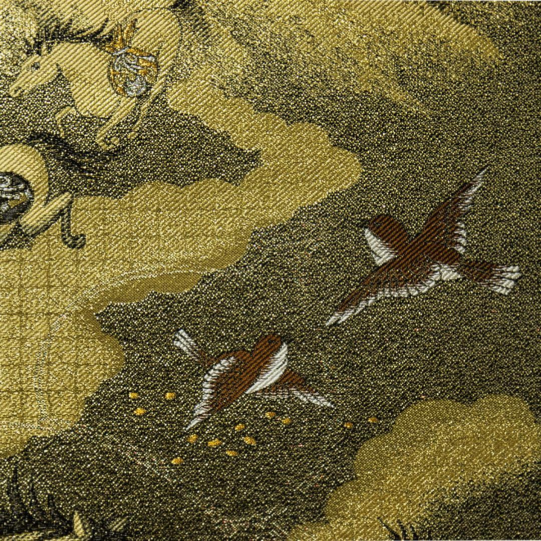 掛軸-1701　富士来寶上駒　高級西陣織　安江政敏原画　太巻　二重箱