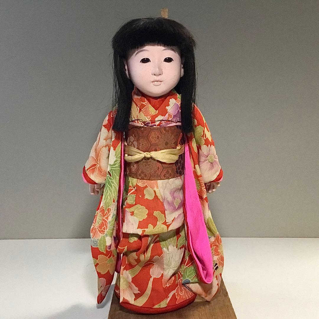 市松人形◆昭和初期 女の子◆人毛 日本人形 アンティーク 大正ロマン 抱き人形
