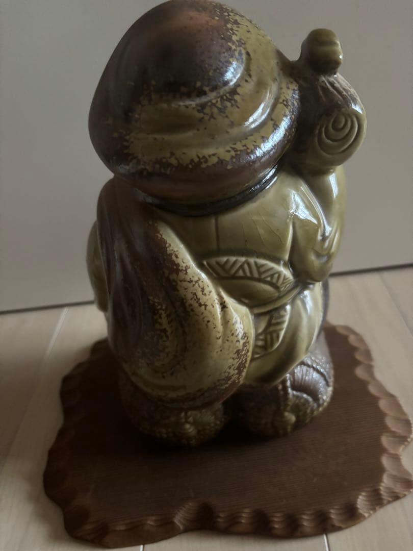 アンティーク！信楽焼　たぬきの置き物　打ち出の小槌　米俵　開運　金運　縁起物