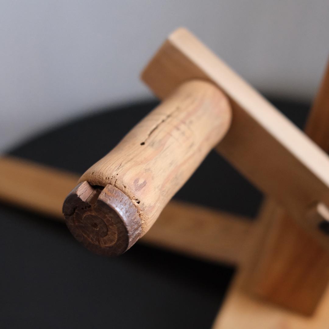 棉繰り機　綿繰り機　わたくり機　織り機　手紡ぎ　手織り　スピンドル　古道具