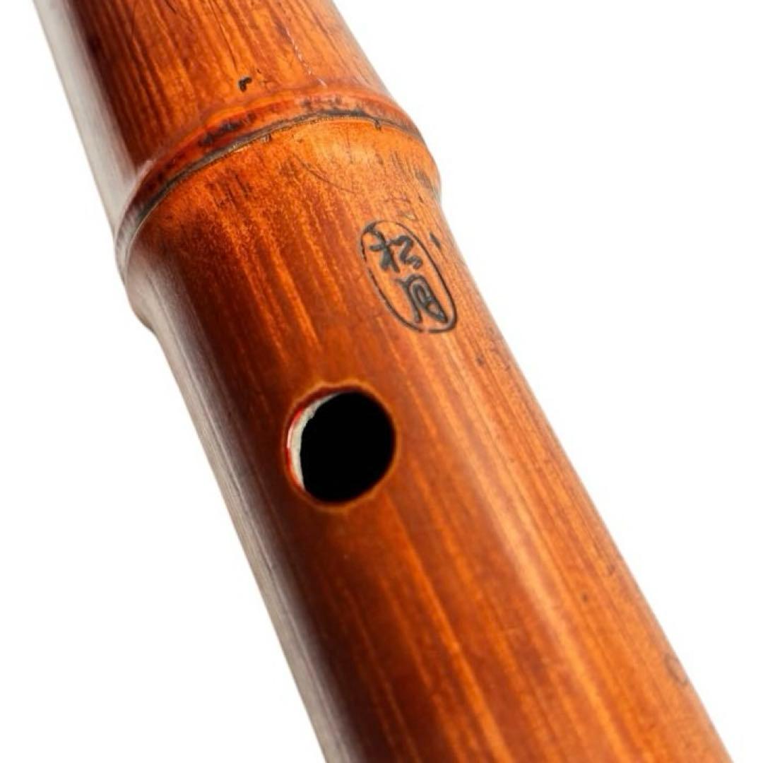 【在銘 松月】竹製 尺八 一本管 1尺8寸相当 全長54cm 和楽器