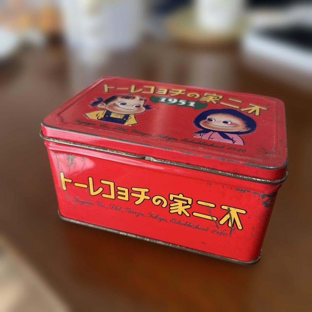 不二家チョコレート　ペコちゃん　ヴィンテージ缶