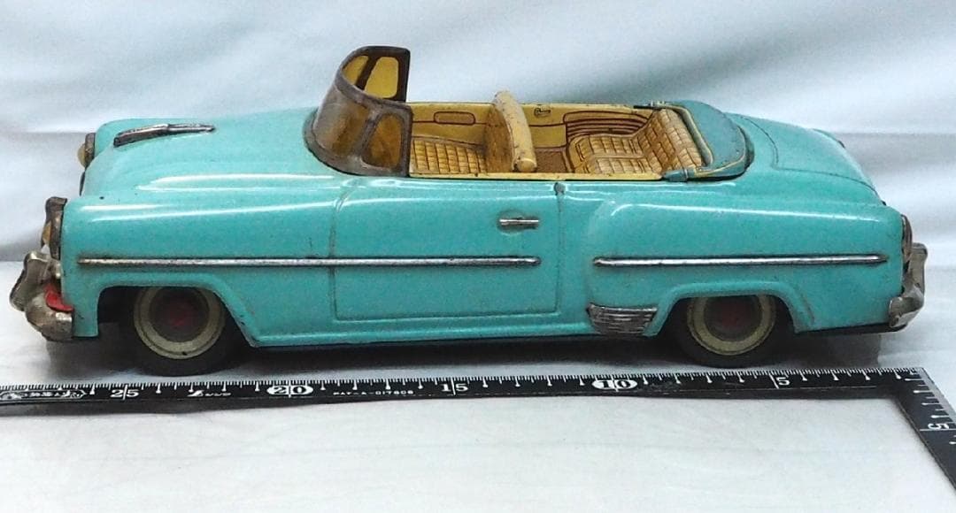 米澤オペル オリンピア レコルト オープン黄緑ブリキ tin toy car箱無