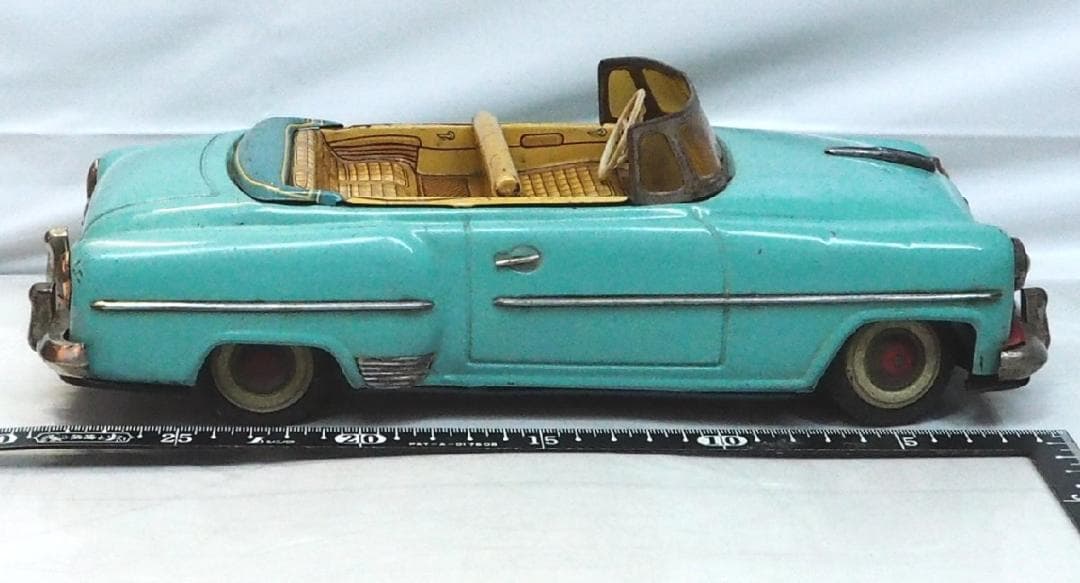 米澤オペル オリンピア レコルト オープン黄緑ブリキ tin toy car箱無