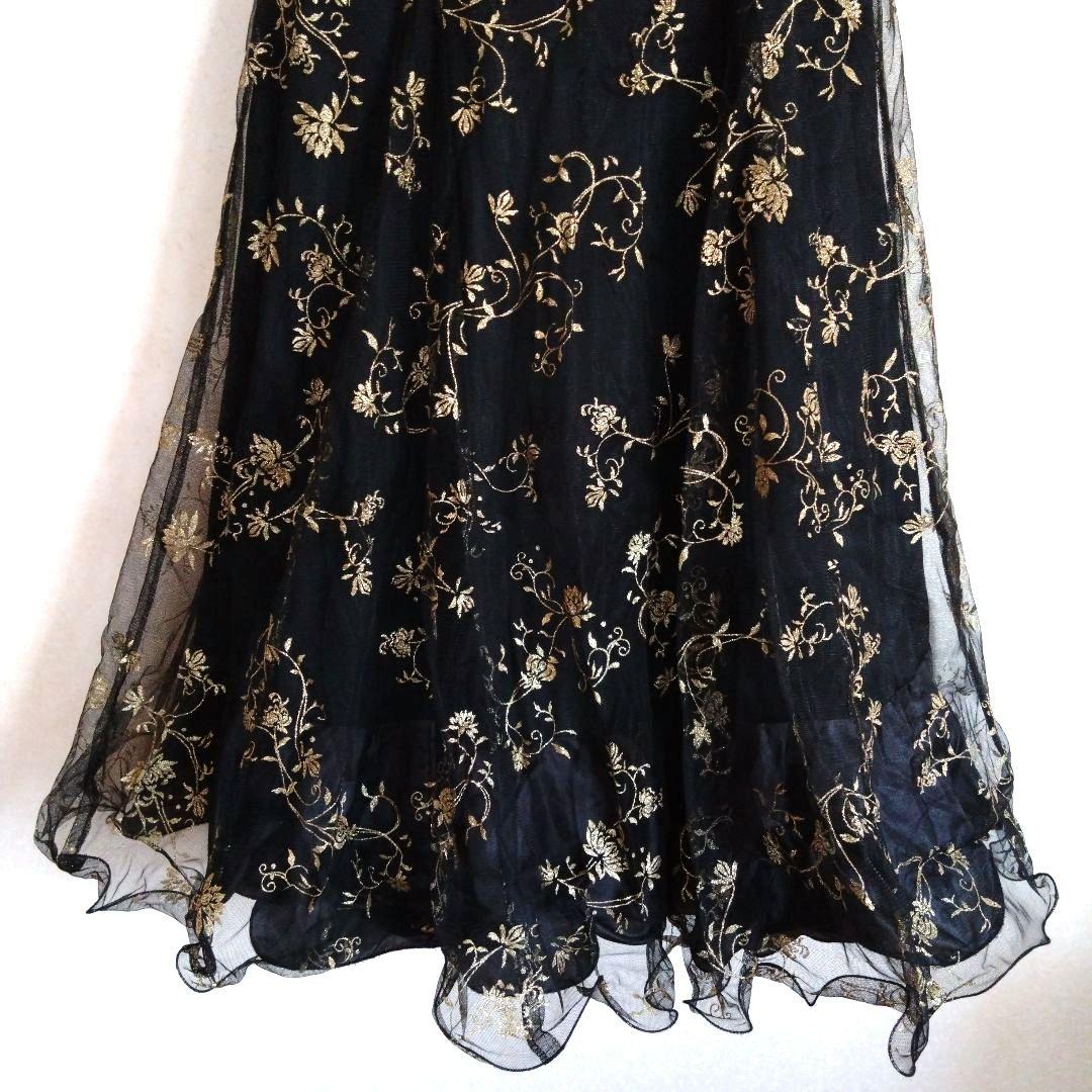 美品　花柄刺繍　社交ダンスドレス パーティードレス　Мサイズ