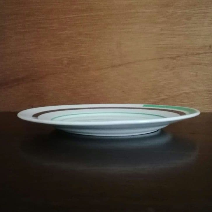 逸品　 シェリー　ケーキ皿　飾り皿　アールデコ　銀彩幾何学模様 1925年製