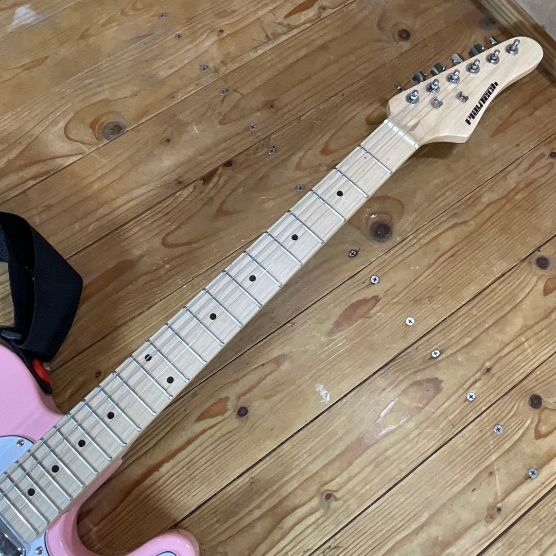 極美品！Play Tech プレイテック エレキギター テレキャスター ピンク