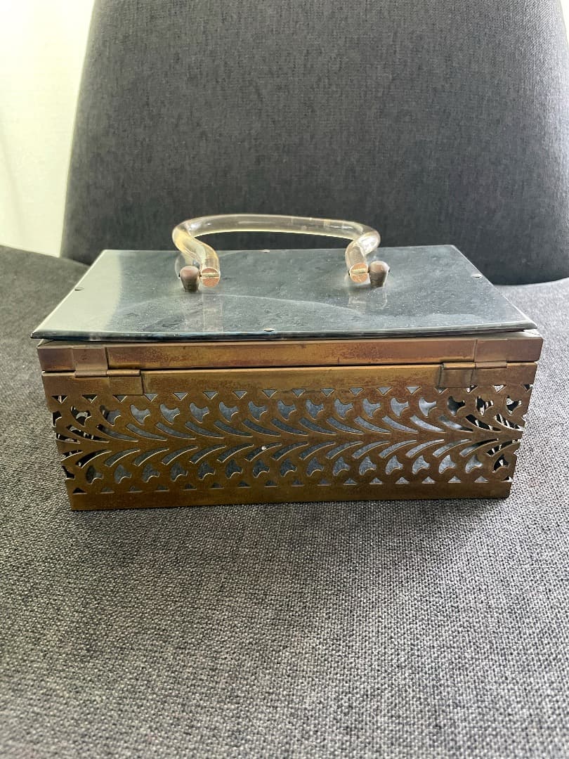 ヴィンテージ ベークライト ルーサイト バッグ メタルボックス 型 1950