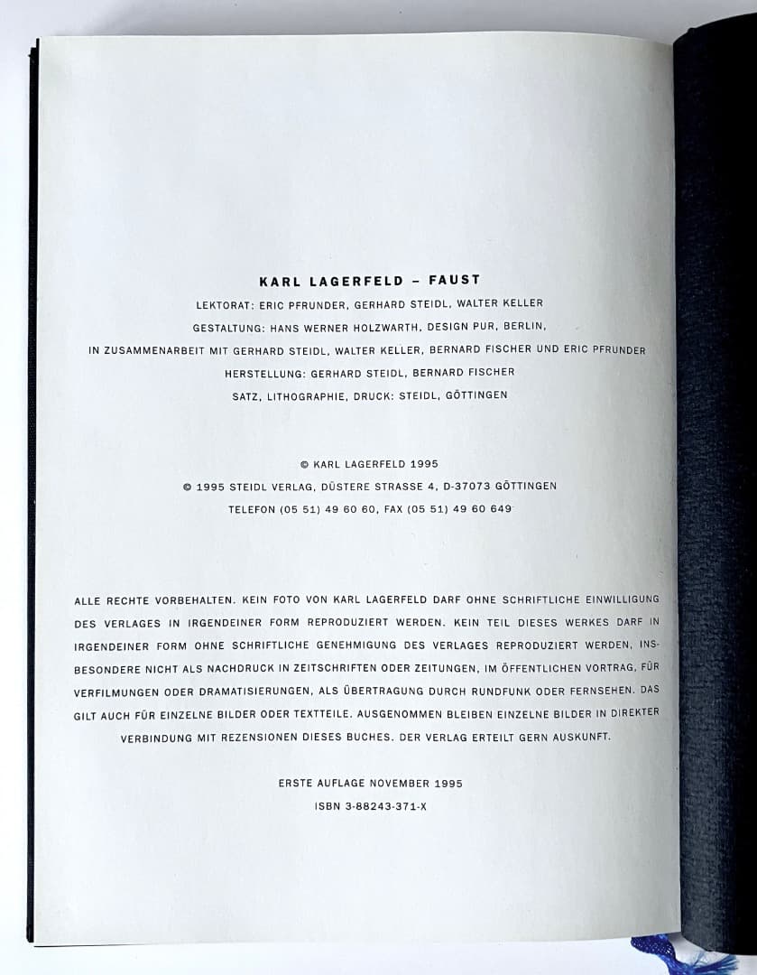 KARL LAGERFELD Faust 写真集 カールラガーフェルド 初版絶版