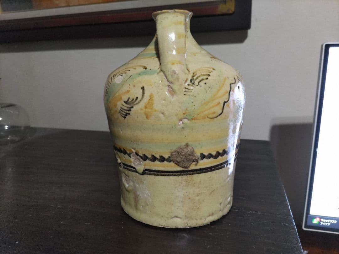 骨董　欧州古陶磁　手付　水注　スペイン　18～19世紀？