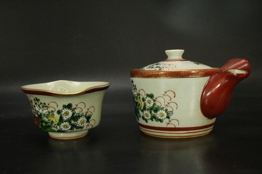 煎茶 九谷 色絵 茶器揃(LC917)