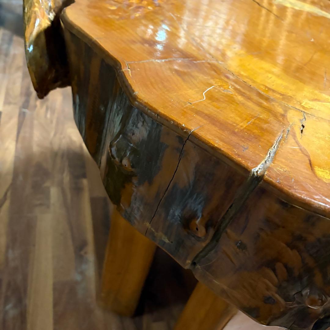 ②送料設置込み　丸太　切り株　ダイニングテーブル　　おそらく欅