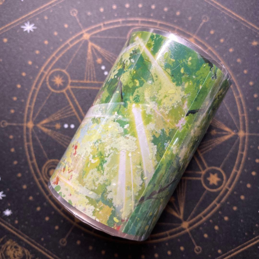 【9328】海外　マステ　5m巻　PETマスキングテープ　木影　四季　背景