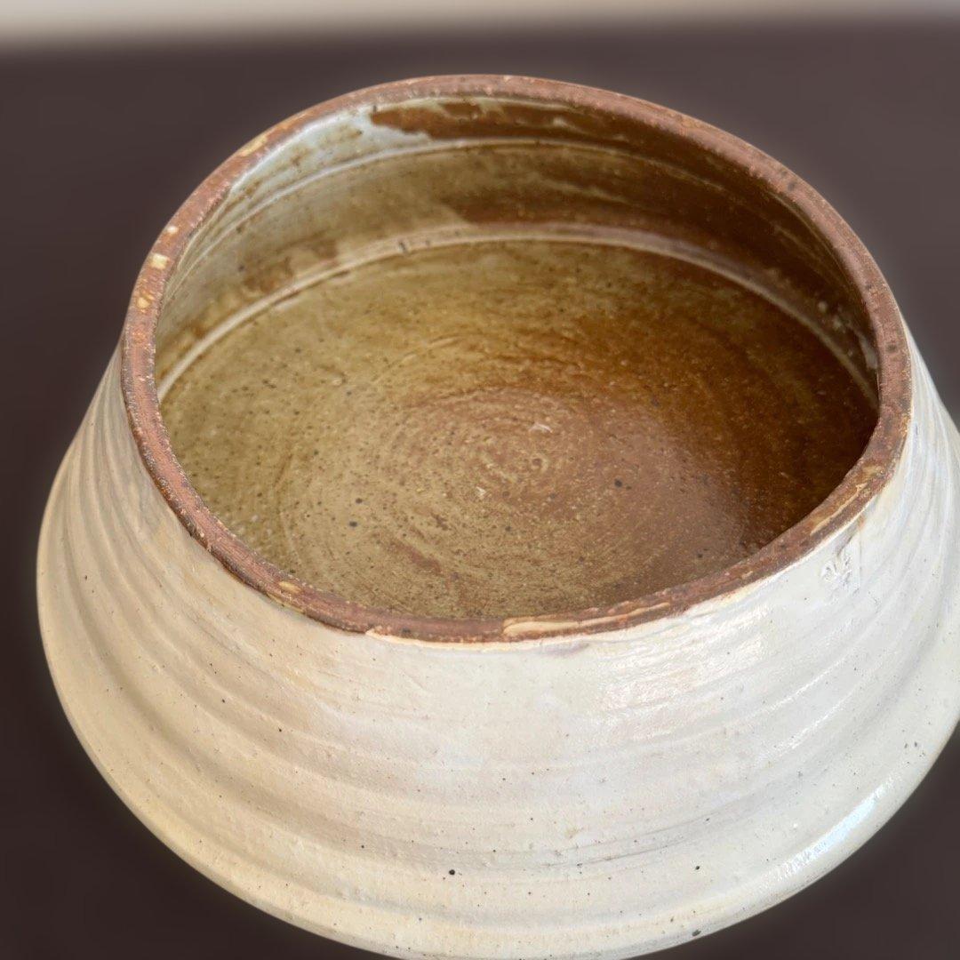 2/1まで限定値下げ：希少：花岡隆　粉引台皿　高台