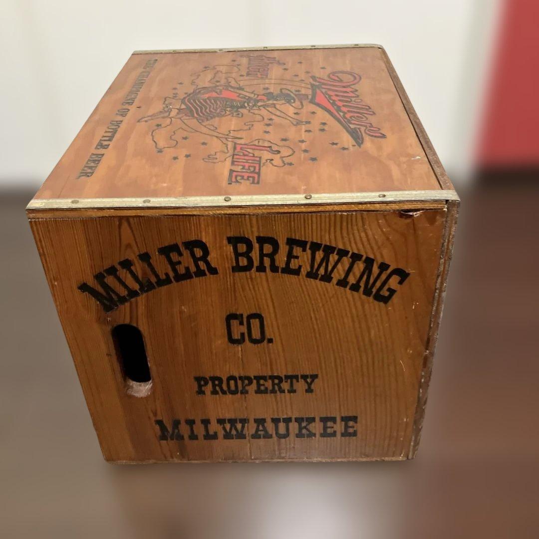 アメリカ　ビンテージ　木箱　ミラーライト ビール