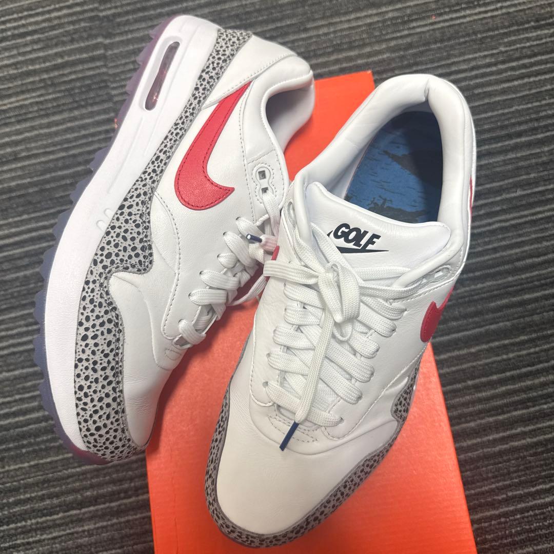 Nike Air Max 1 GOLF シューズ ホワイト/レッド　サファリ