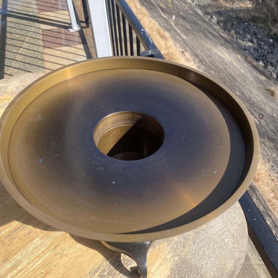 唐銅薄端　共耳新山水　未使用