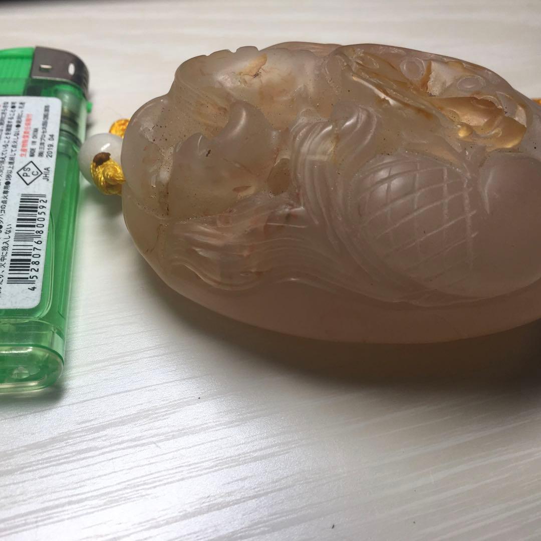 稀少 天然石 握り石 金魚