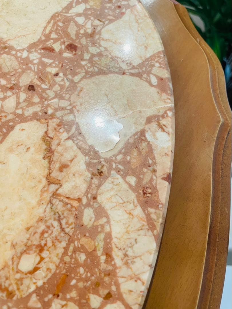 送料込み　大理石 猫脚 コンソール アンティーク 木製 彫刻 天板 テーブル