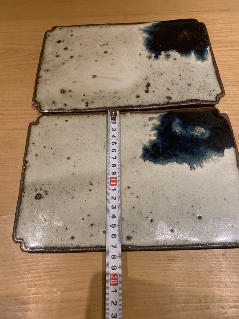 【希少・人気作家】丸田宗彦 朝鮮唐津 隅切り長方皿 2枚セット