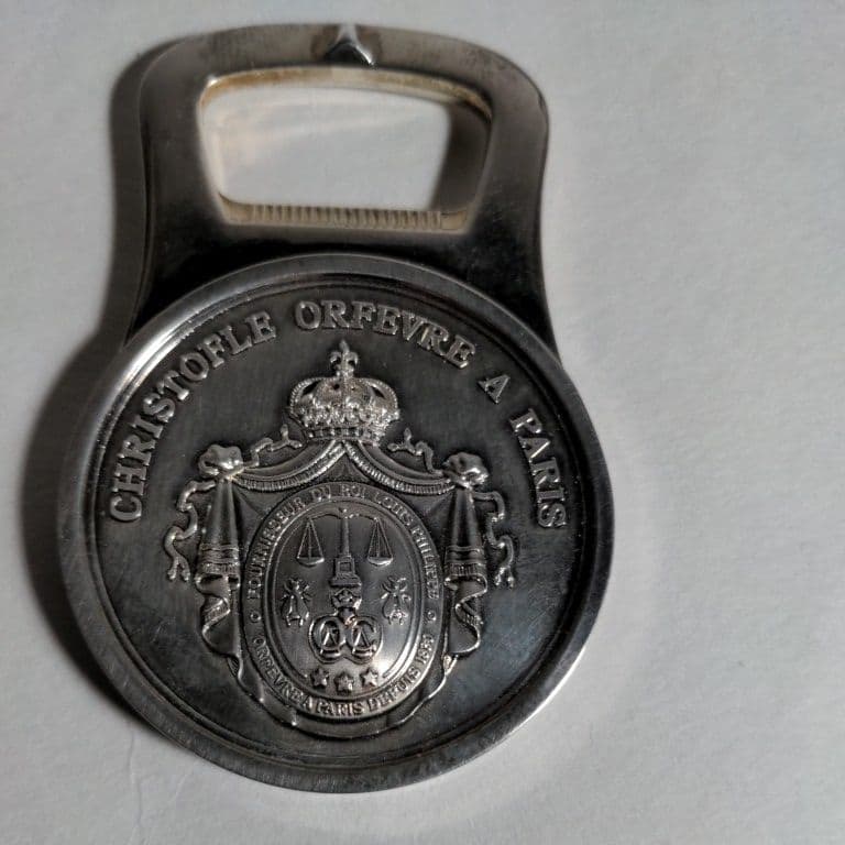 大林組、2点『1.創業五十周年記念帖、2.創業百周年記念品』、栓抜、クリストフル