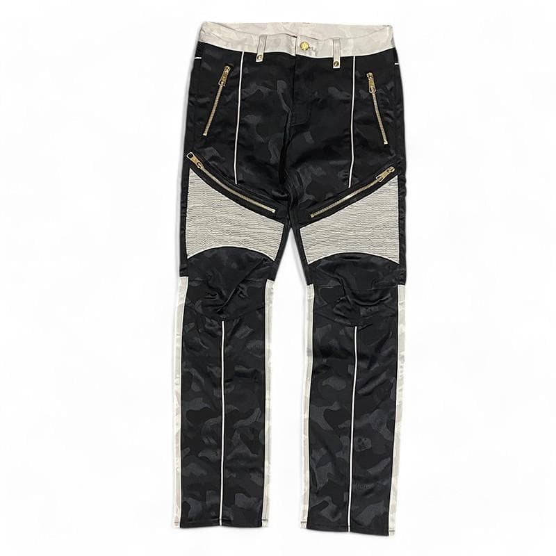 マークアンドロナ ストレッチパンツ カモフラ 迷彩柄 ブラック S