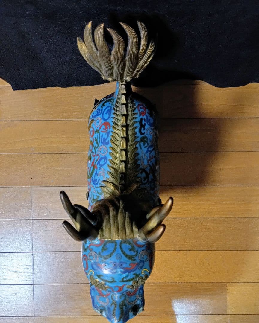 麒麟　七宝焼き　倣古　　置物　中国　大きい　オブジェ　工芸品　インテリア