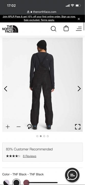 【新品、値下げ】The North Faceビブパンツ、US Mサイズ