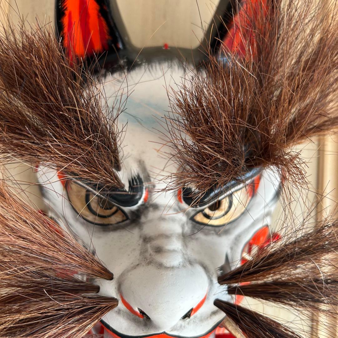 石見神楽面　お面　悪狐　狐　日下義明　魔除け　民芸品