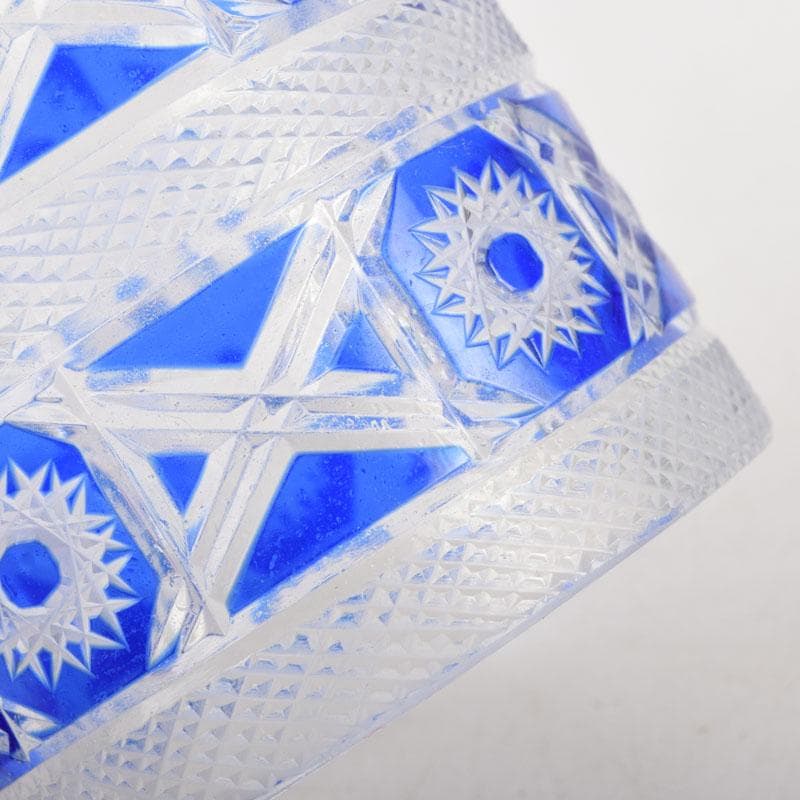 茶道具　硝子工芸　星野工房　義山　切子　蓋置　共箱　C　9072