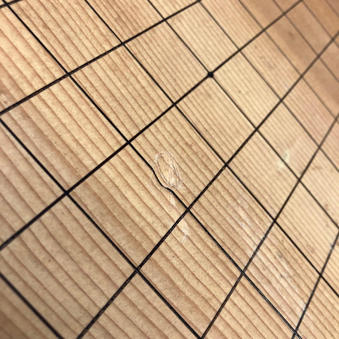 ②昭和レトロ 木製 囲碁版 囲碁盤 板 脚付 へそあり ボードゲーム 伝統ゲーム