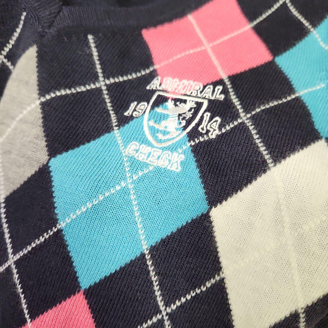 【新品未使用】Admiral GOLF／アーガイル Vネックセーター M