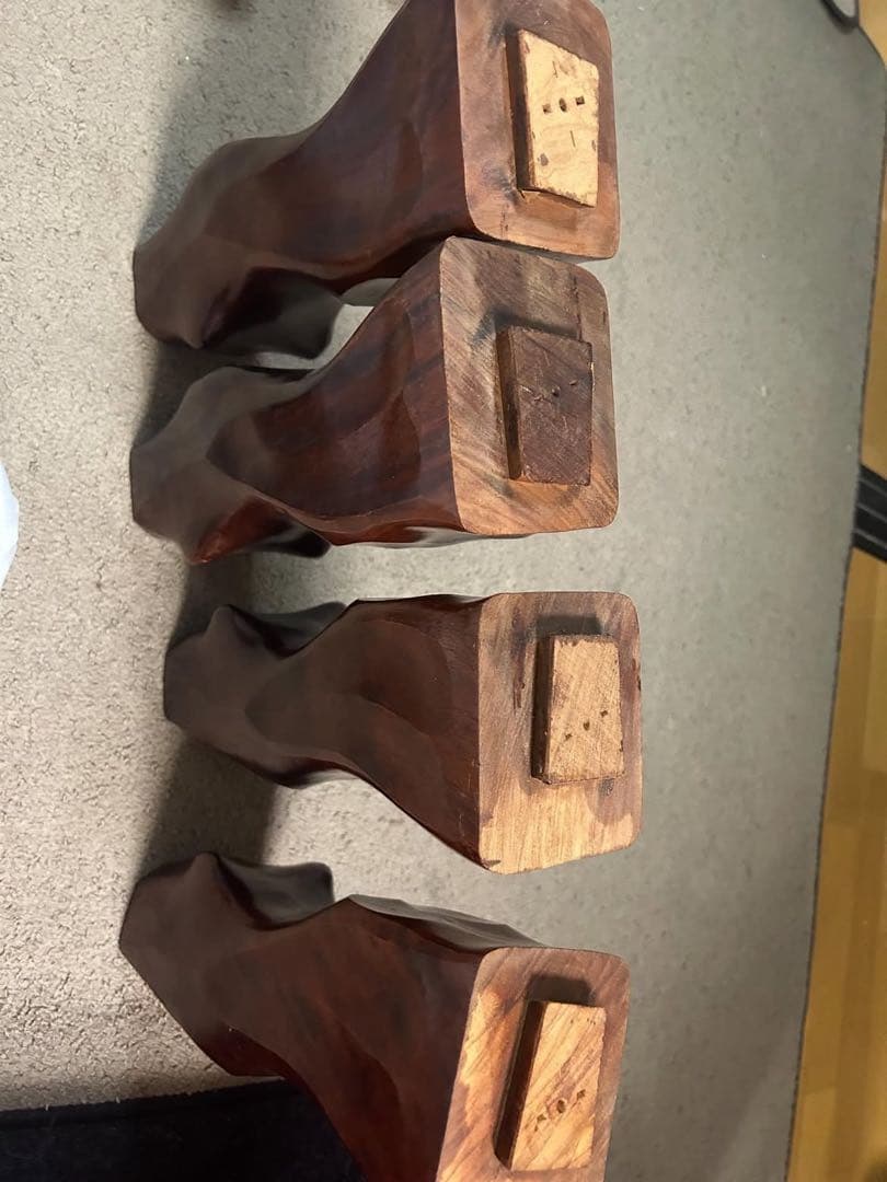 木製長方形座卓 彫刻脚付き