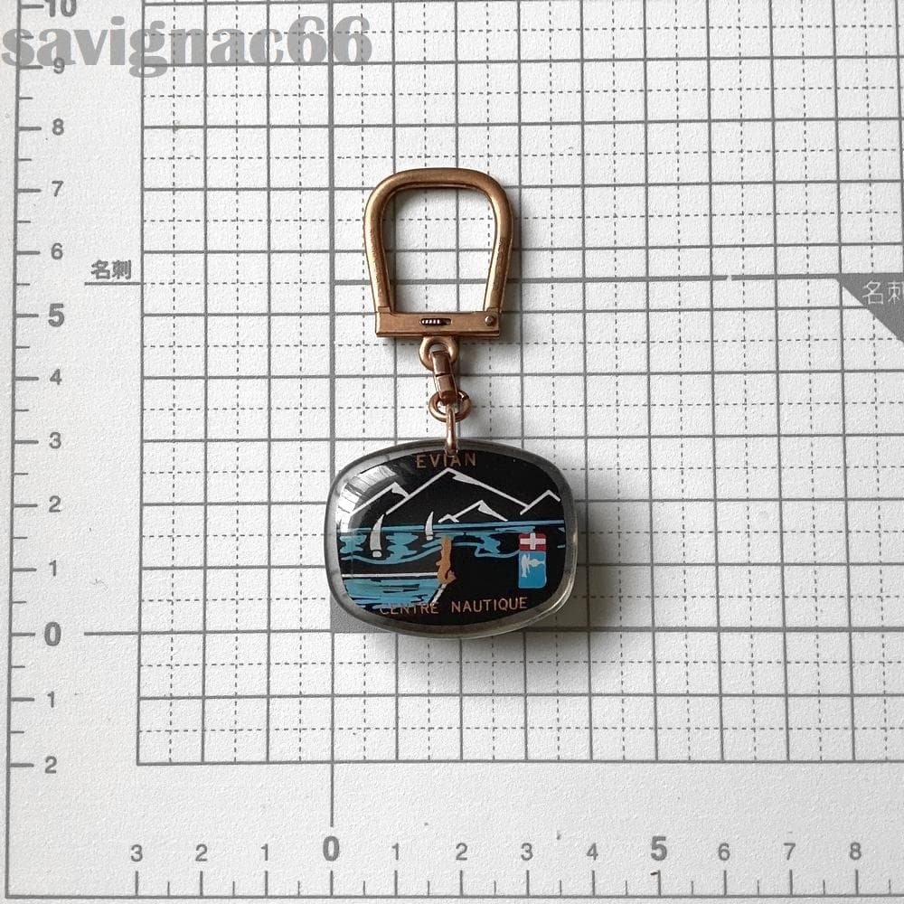 60s フレンチキーホルダー ブルボン EVIAN エビアン 人魚 マーメイド