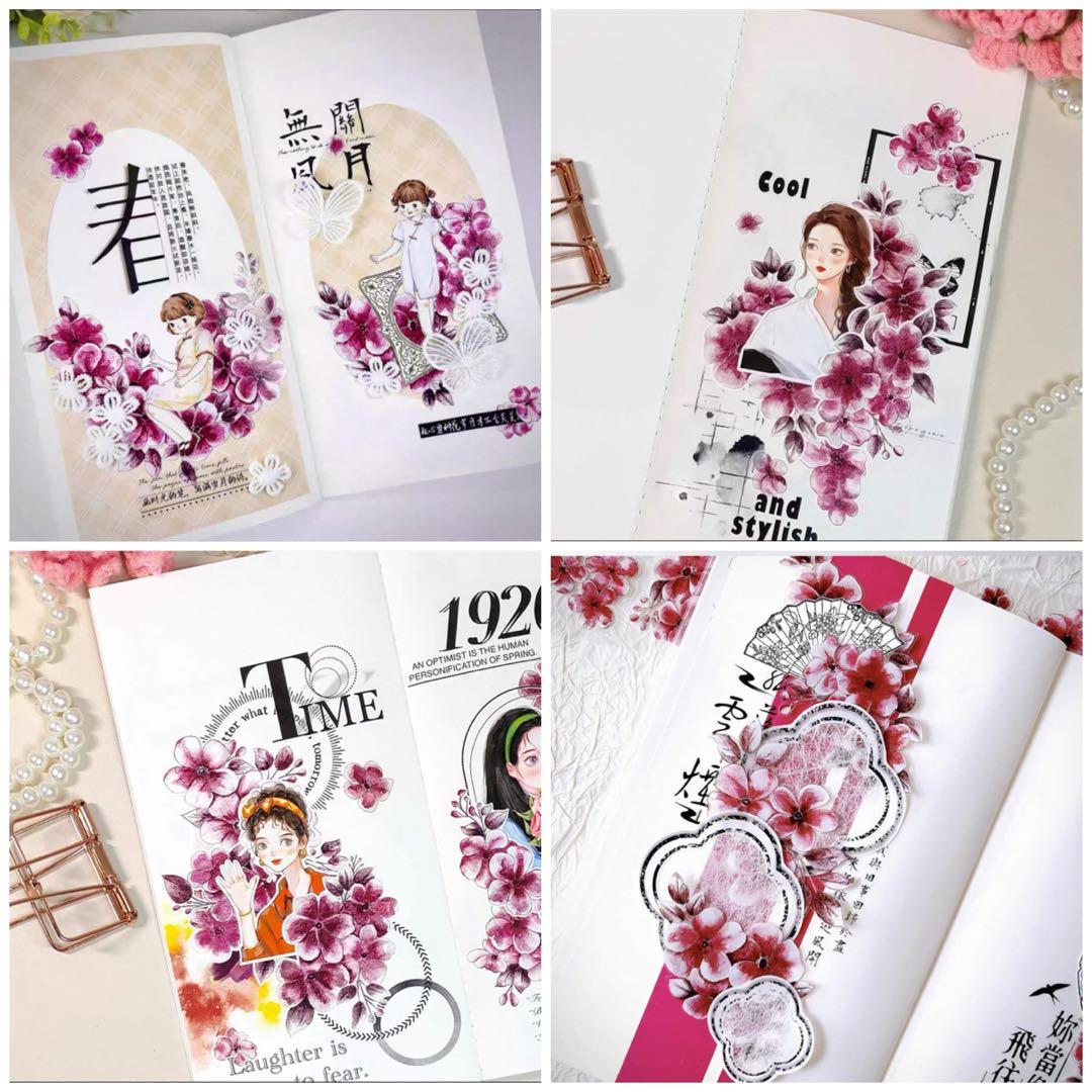 PET 妃云花 ダイカット加工 5.5cm×5m 海外マスキングテープ