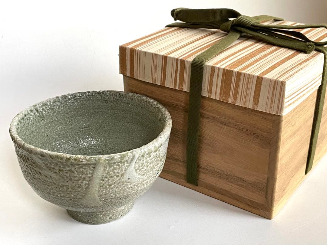 陶芸家　人間国宝　濱田庄司　浜田庄司　塩釉白流掛茶碗　茶盌　抹茶碗　共箱　益子