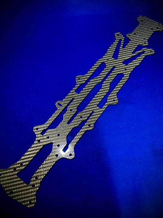 特注シルバー仕様　ヨコモ YD-2R用ナローメインシャーシ　蕨山Carbon