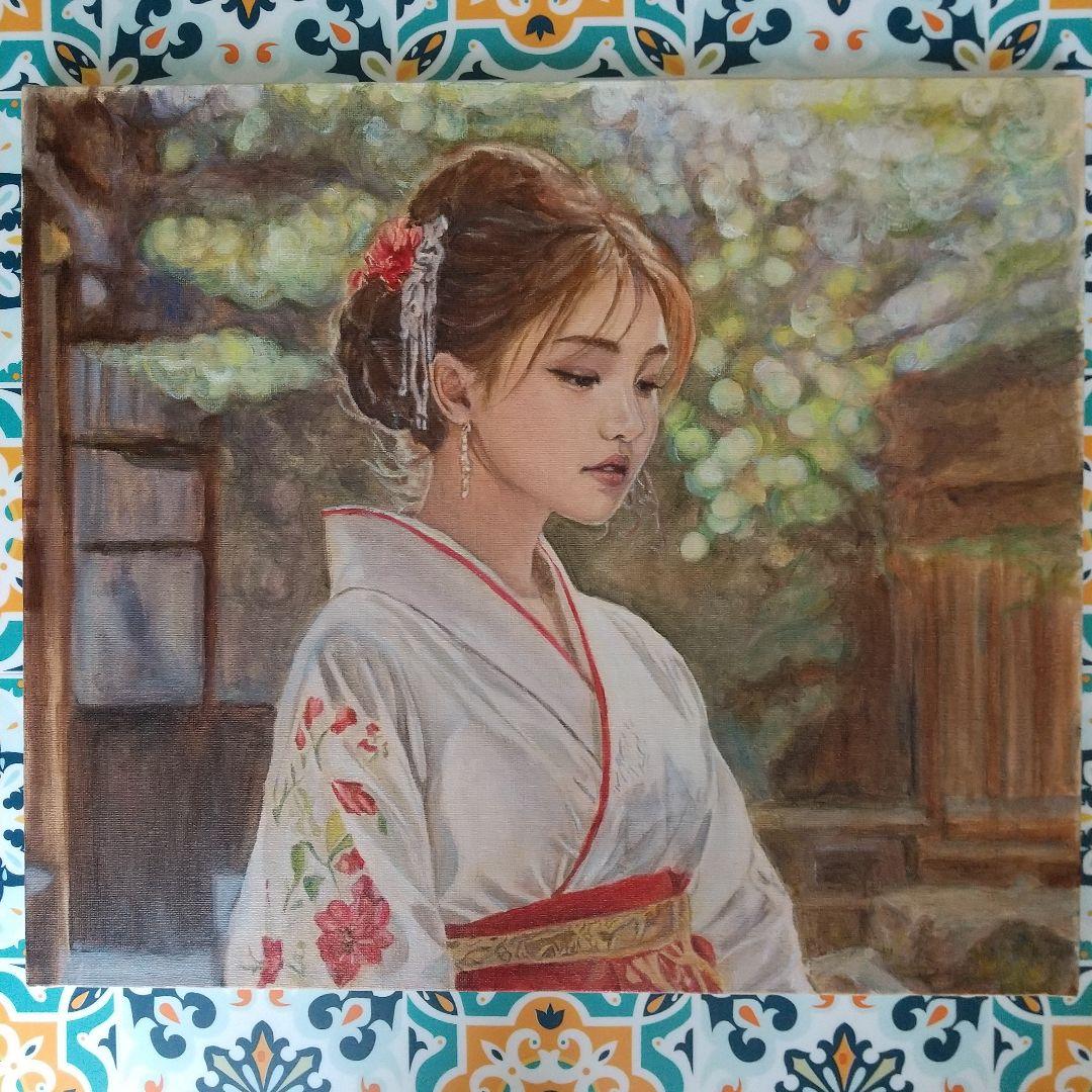 人物画#16 女性の肖像 油彩画 10号 F10 油絵