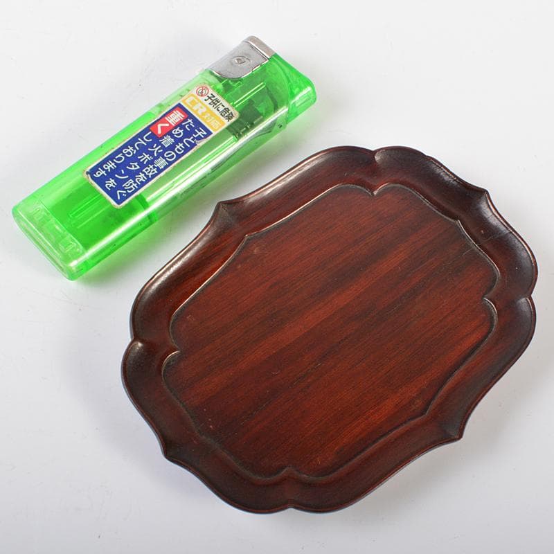 中国　唐木紫檀製　茶托　小皿　五客　V　R6552E