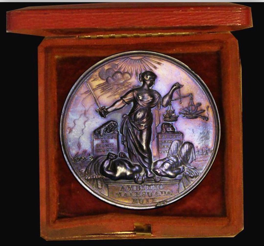 値下げ❗️ジェームズ2世1685年 パープルトーン❗️大型シルバーメダル