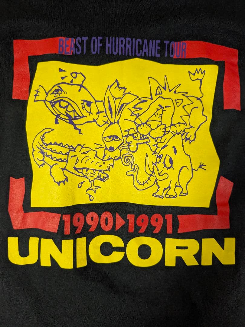 90s USA製　UNICORN ユニコーン　Ｔシャツ　Ｌ ブラック
