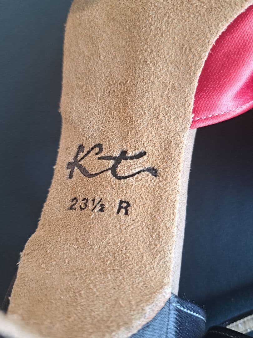 【Kentdance】社交ダンス用赤と黒の女性用シューズ 23½ R