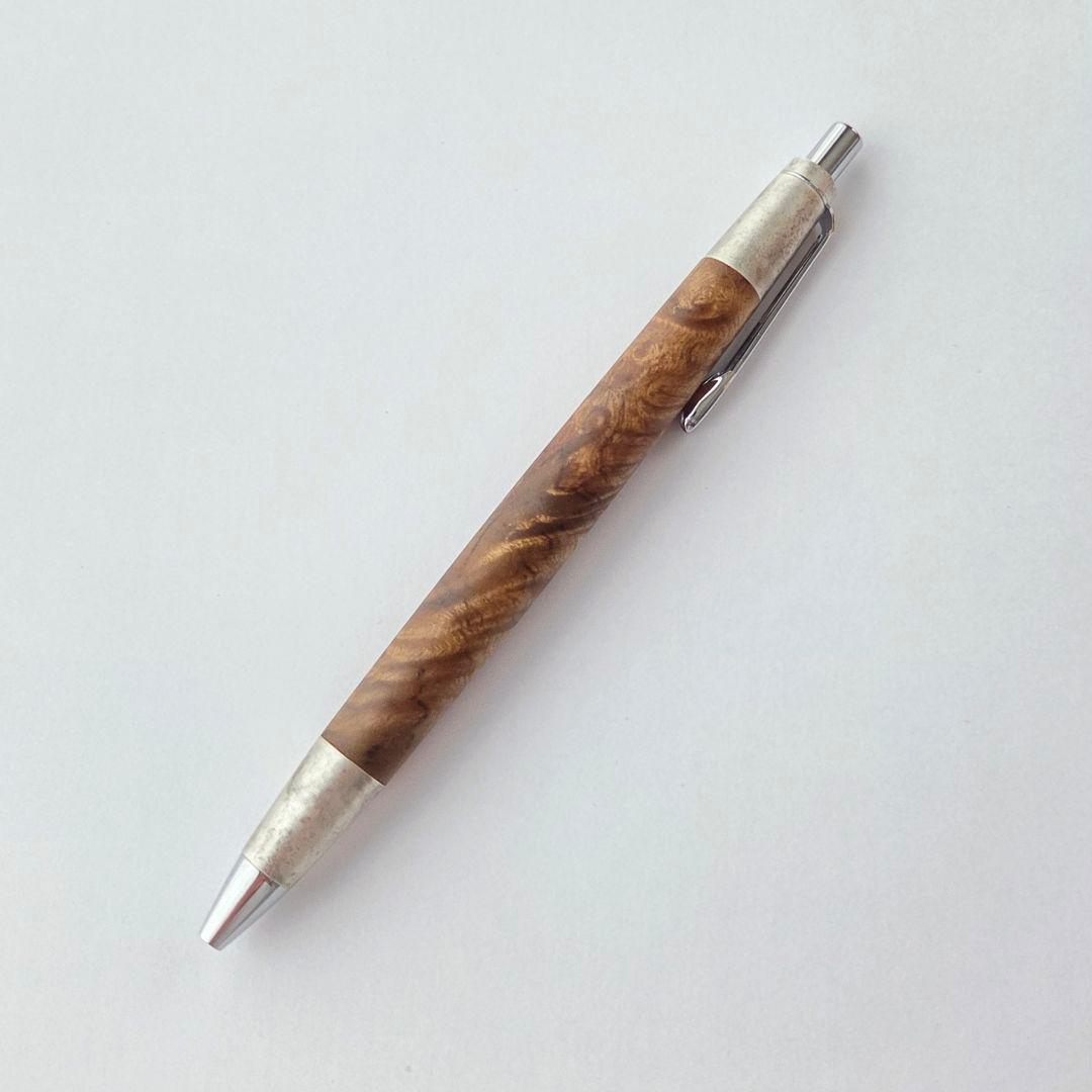 野原工芸 特上マーブルウッド シャーペン 斑紋純銀色 本店限定 廃盤 廃番