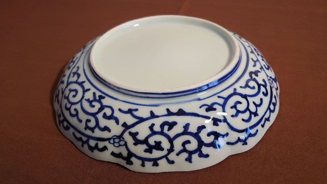 古伊万里　伊万里　染付　古染付　蛸唐草　唐草文　江戸期　蔵出し　中皿　１客